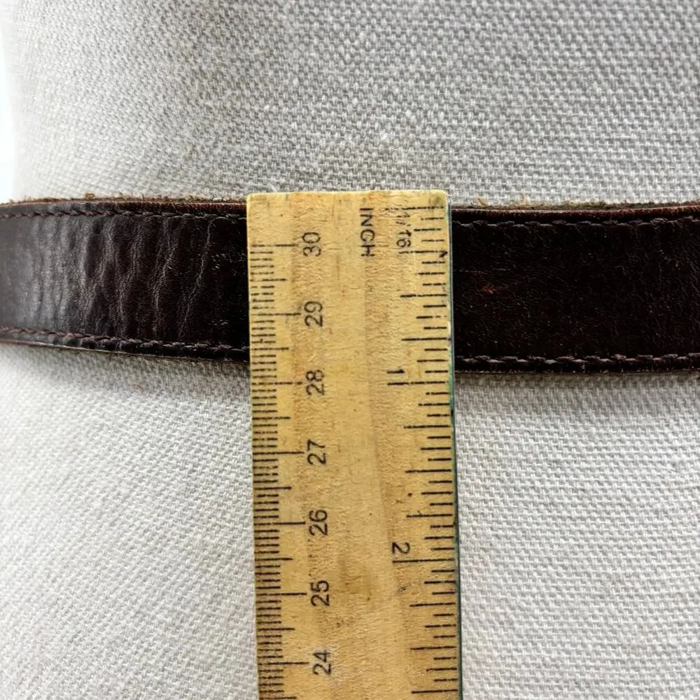 AEO Womens XS Small Belt Brown Leather 90s Fashion Glam Belt